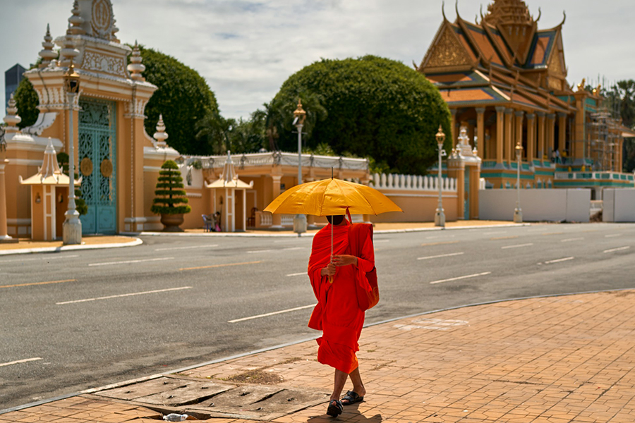 Monk in Phnom Penh, Cambodia